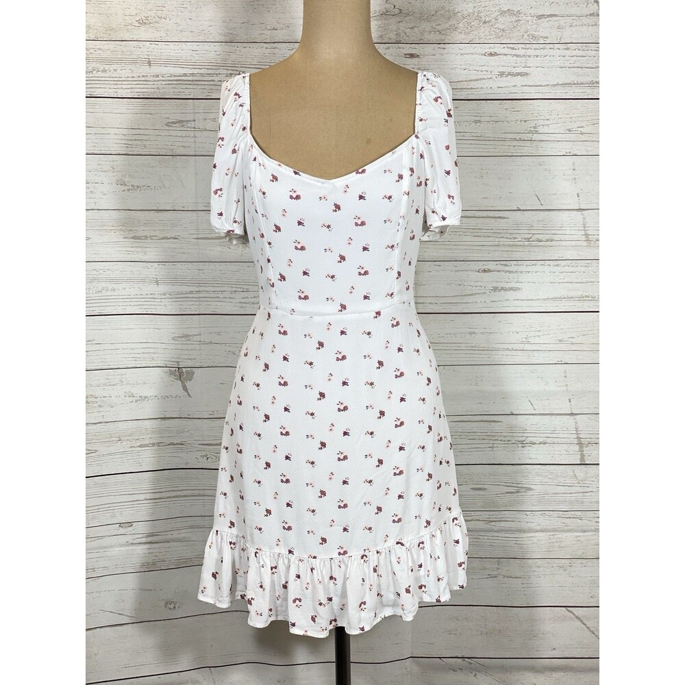 MelloDay Floral Cottagecore Puff Sleeve Mini Dress Women’s Size Small
